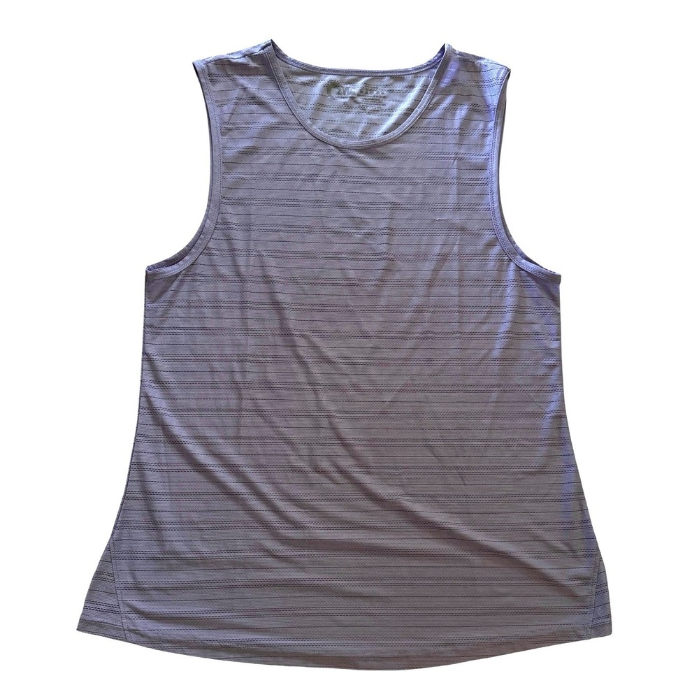 ZYIA Active Tank Top Womens XL Lavender EUC Perforated Striped Sleeveless